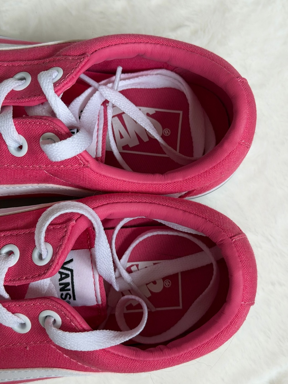 Vans Pink Canvas Low-Top Sneakers with White Stripe - Picture 11 of 11